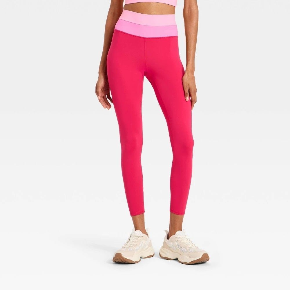 Women's High-Rise Colorblocked Leggings - JoyLab™ Pink XL